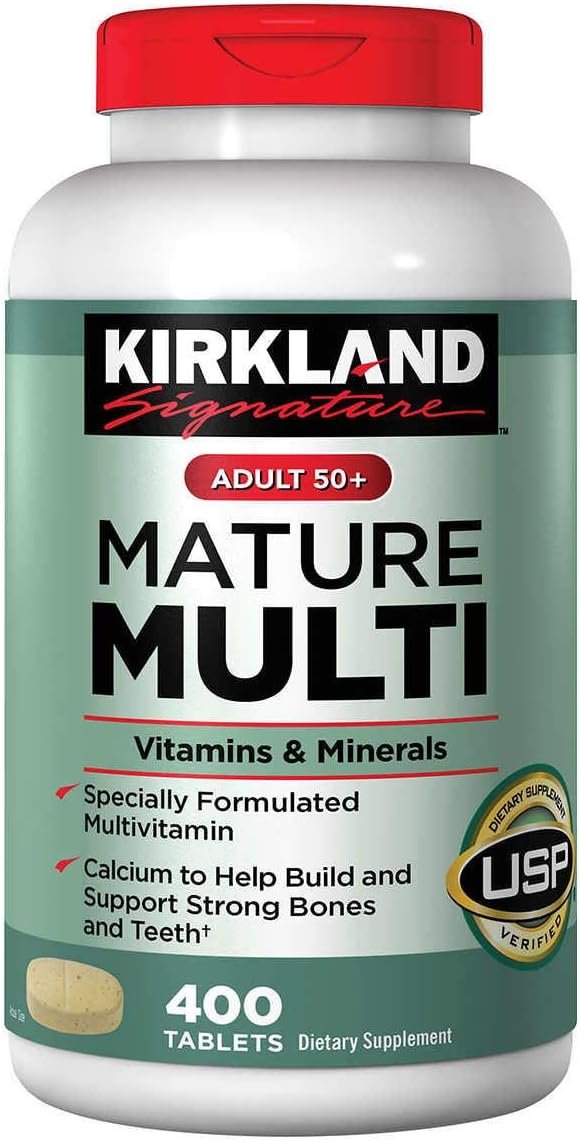 Kirkland Signature Adult 50+ Multi Vitamins & Minerals, 400 Tablets (2 Pack)