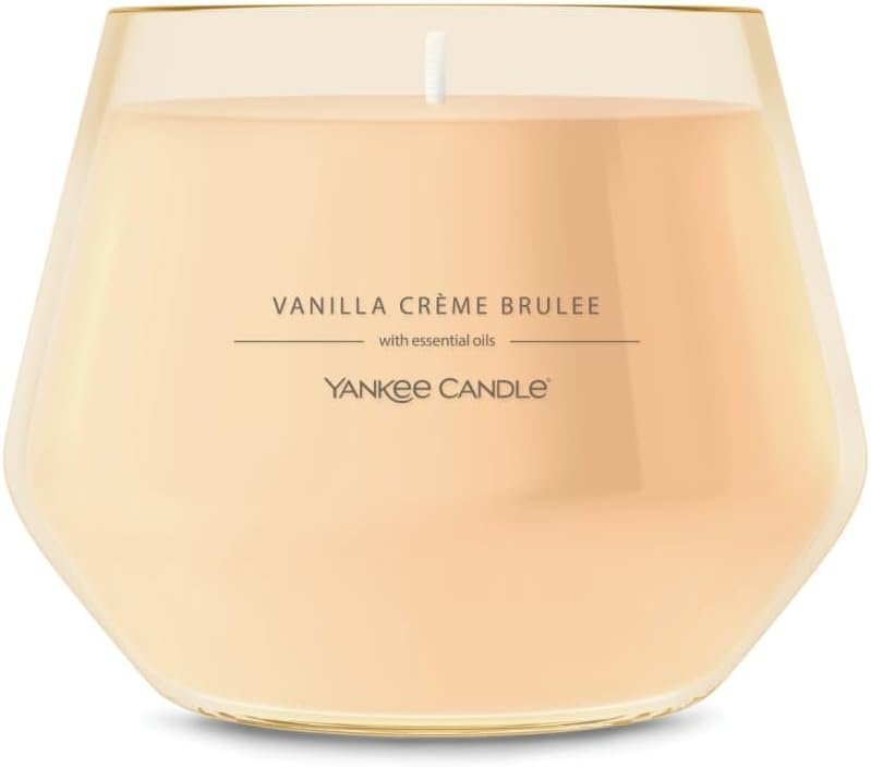Yankee Candle Studio Scented Candle with up to 50 Hour Burn Time, Premium Plant Wax Blend for Consistent Burn, 10 oz Jar Candle with Room Filling Fragrance, Vanilla Crème Brûlée