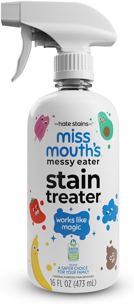 Miss Mouth’s Messy Eater Stain Treater Spray – 16oz Stain Remover – Newborn & Baby Essentials – No Dry Cleaning Food, Grease, Coffee Off Laundry, Underwear, Fabric