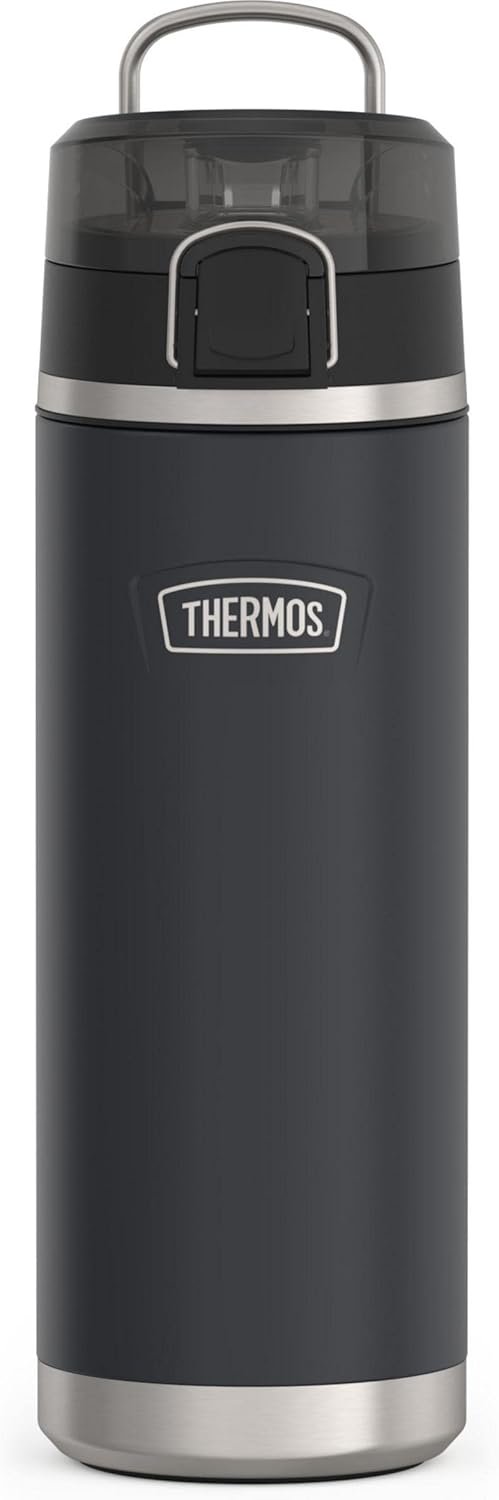 THERMOS ICON SERIES Stainless Steel Water Bottle with Spout – 24 Ounce, Granite – Vacuum Insulated Water Bottle with Lid