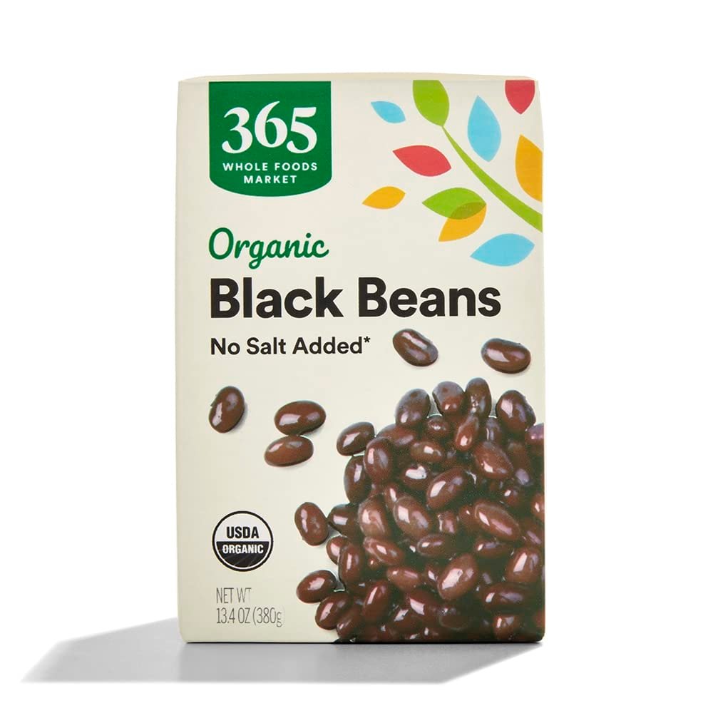 365 by Whole Foods Market, Organic Unsalted Black Beans, 13.4 Ounce