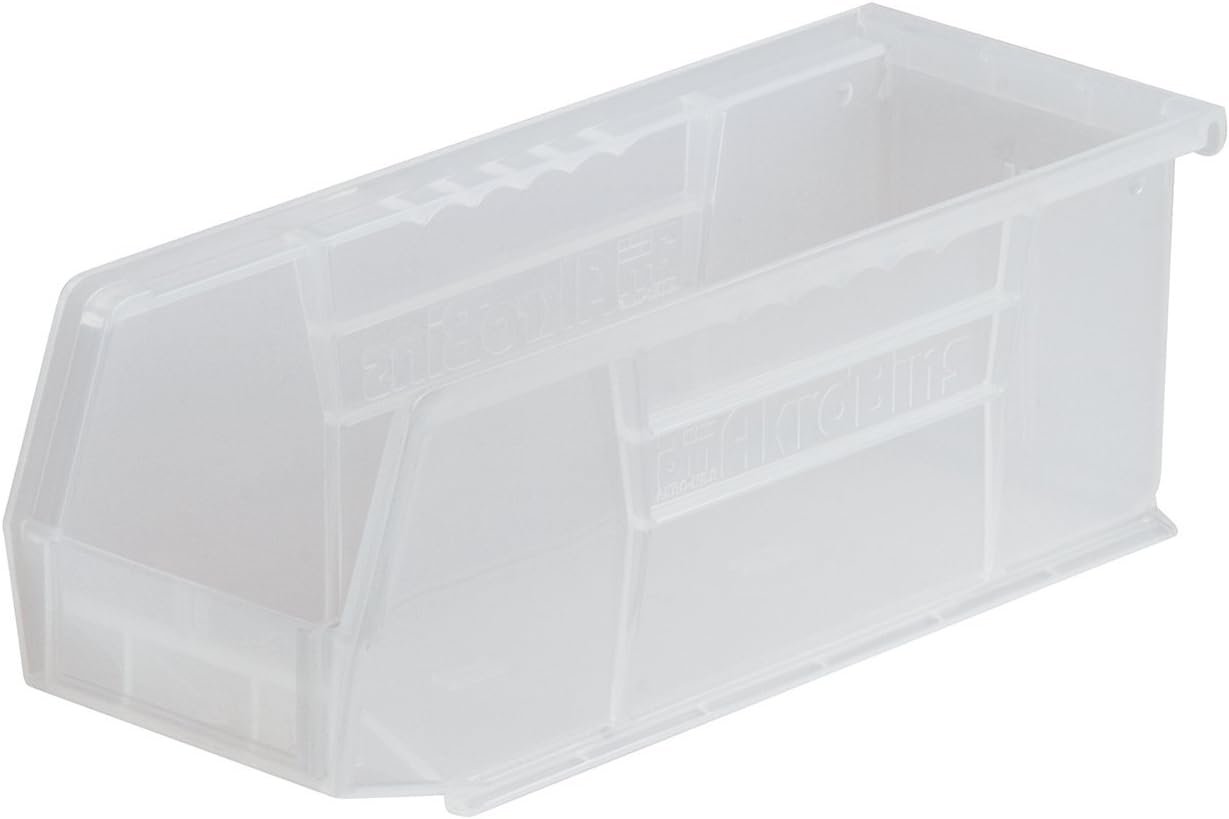 Akro-Mils 30224 AkroBins Plastic Storage Bins, Space-Saving Stackable Bins for Garage, Pantry, Craft Organization, 11″ L x 4″ W x 4″ H, Clear, 12-Pack