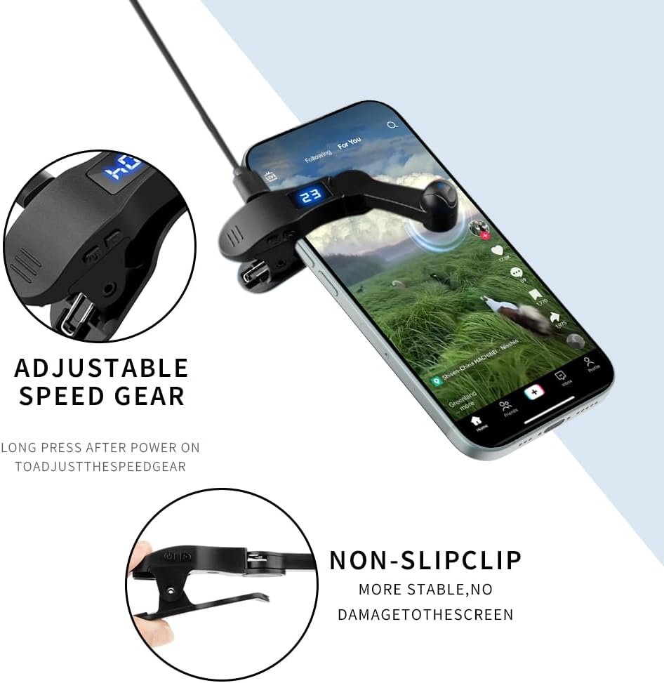 Auto Clicker for Smart Phone,Phone Screen Device Speed Clicker for iPhone iPad Apps, Smart Automatic Screen clicker for Game,Live Broadcasts Likes, Games, Shopping, Reward Tasks (Black)