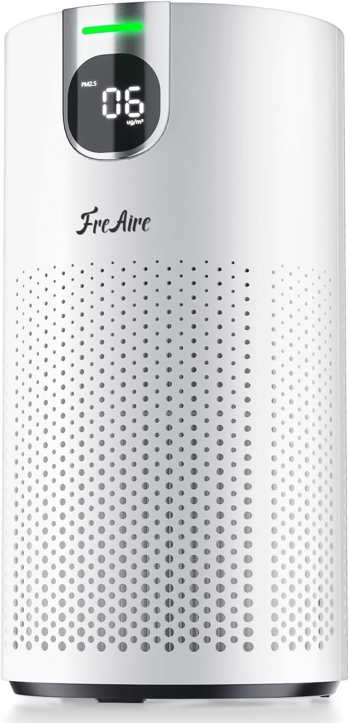 FreAire Air Purifiers for Home Large Room Covers up to 1800Ft², VisionAir 20dB Sleep Mode for Bedroom, with Real-Time AQI & PM2.5 Display,360°Intake&Outlet Air Cleaner Pet-Friendly HEPA,HAP606
