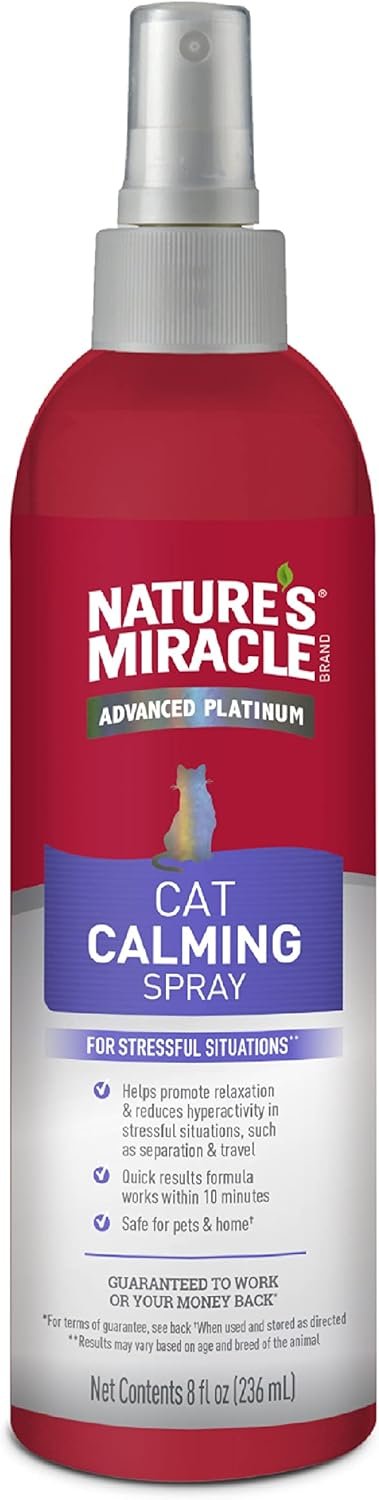 Nature’s Miracle Cat Calming Spray, 8 Ounces, Stress-Reducing Formula for Cats