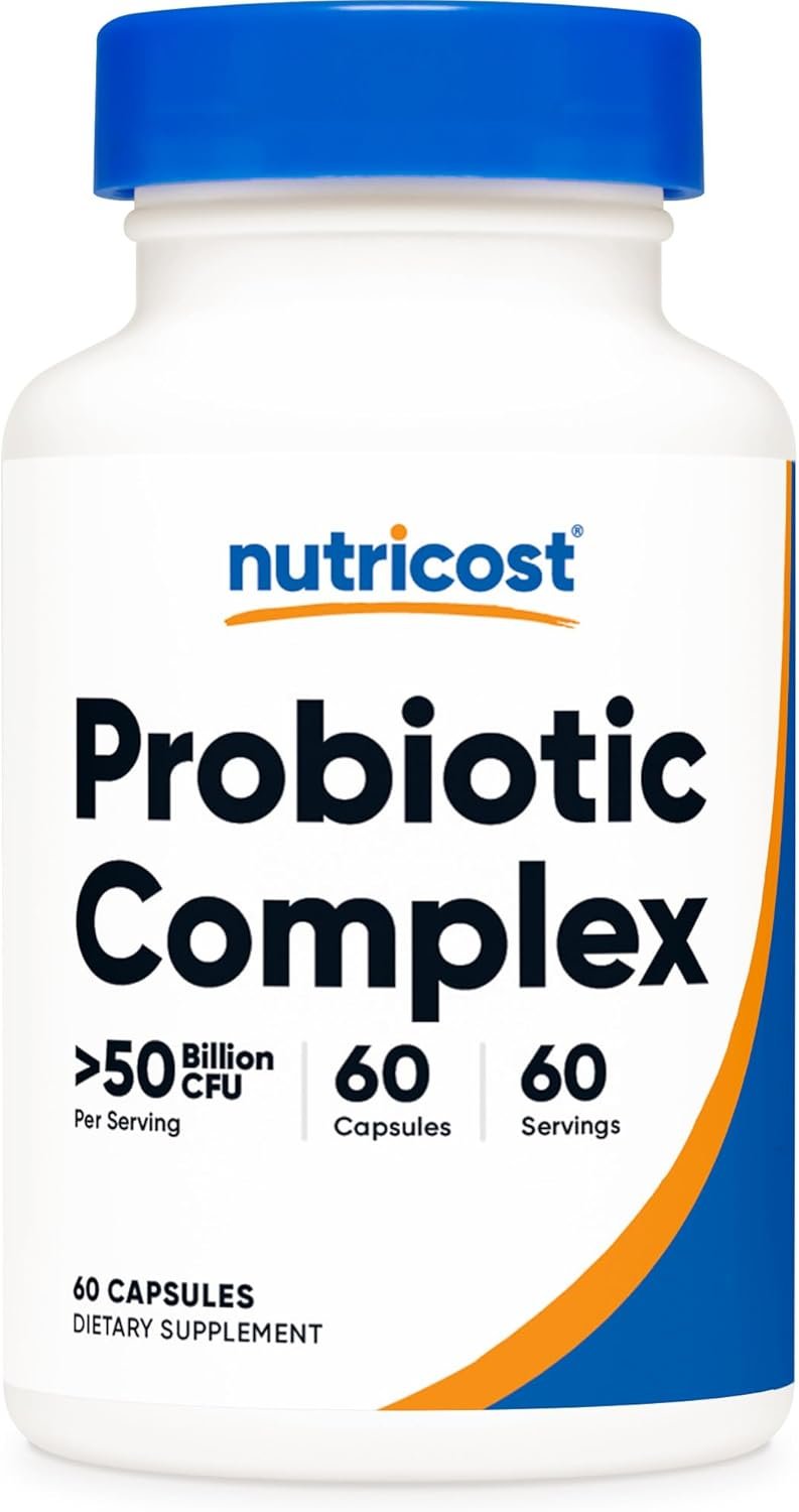 Nutricost Probiotic Complex – 50 Billion CFU, 60 Capsules – Probiotic for Men and Women – Vegetarian Capsules, Non-GMO, Gluten Free