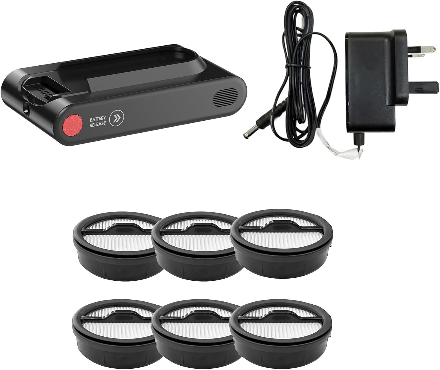 AlloyMove A05 – Vacuum cleaner – Accessory set (US standard) (HEPA*6+battery pack*1+adapter (US standard)*1)