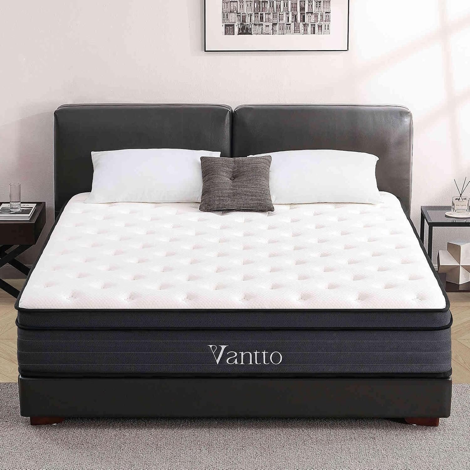 Queen Size Mattress, 12 Inch Individual Pocket Springs Hybrid Memory Foam Mattress in a Box for Pressure Relief, Motion Isolation, CertiPUR-US
