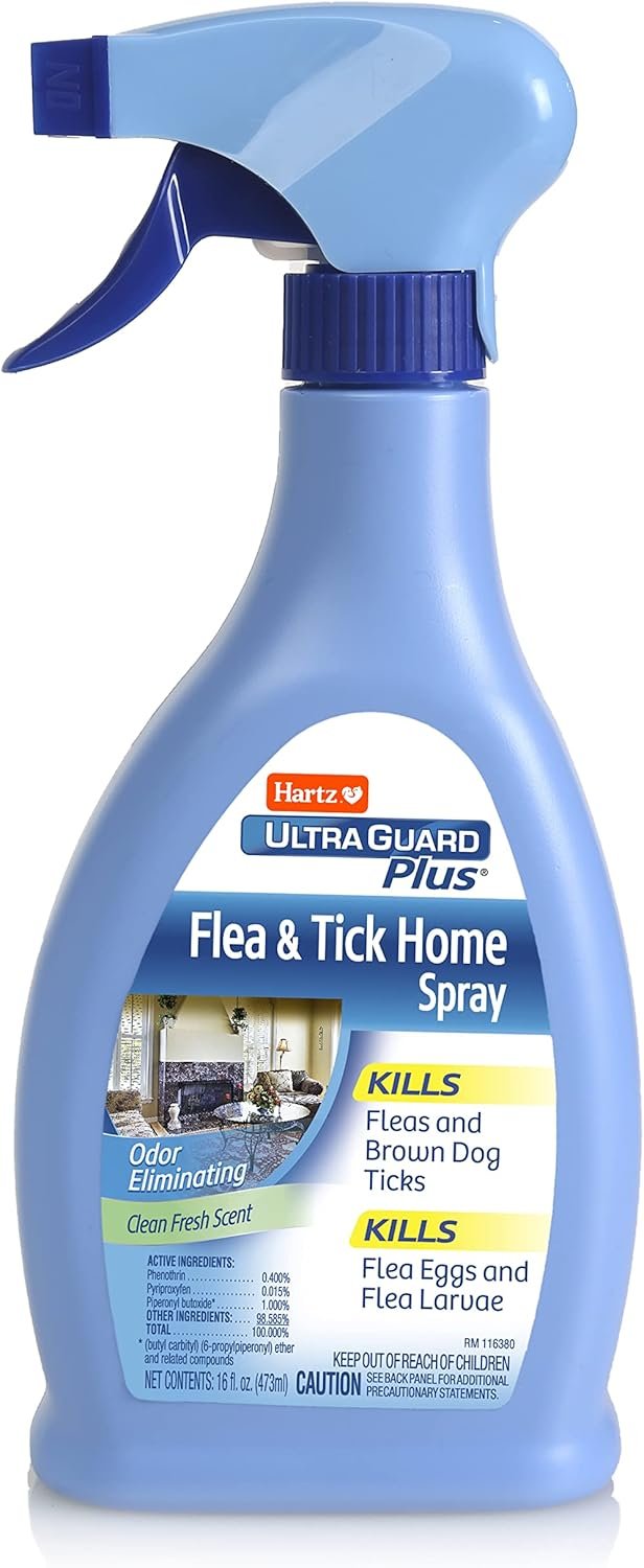 Hartz UltraGuard Plus Flea & Tick Home Spray, Kills Fleas and Ticks, Clean Fresh Scent, 16 Ounce