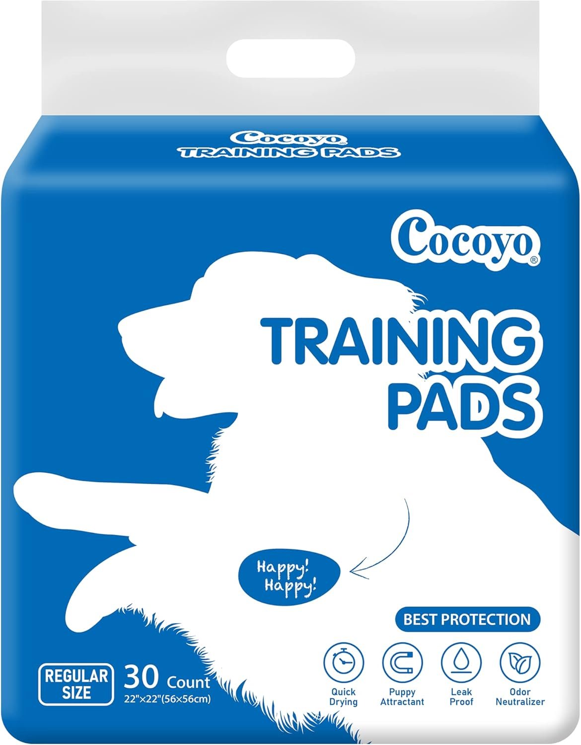 COCOYO Best Value Training Pads 30 Count | Dog Pee Pads | Super Absorbent Puppy Pads