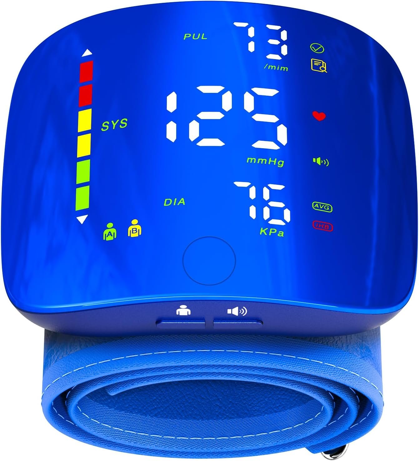 Wrist Blood Pressure Monitor, Rechargeable Blood Pressure Cuff with Large LED Screen – 2 * 99 Sets of Memory, One-Button Turn On/Off Voice & Switch User