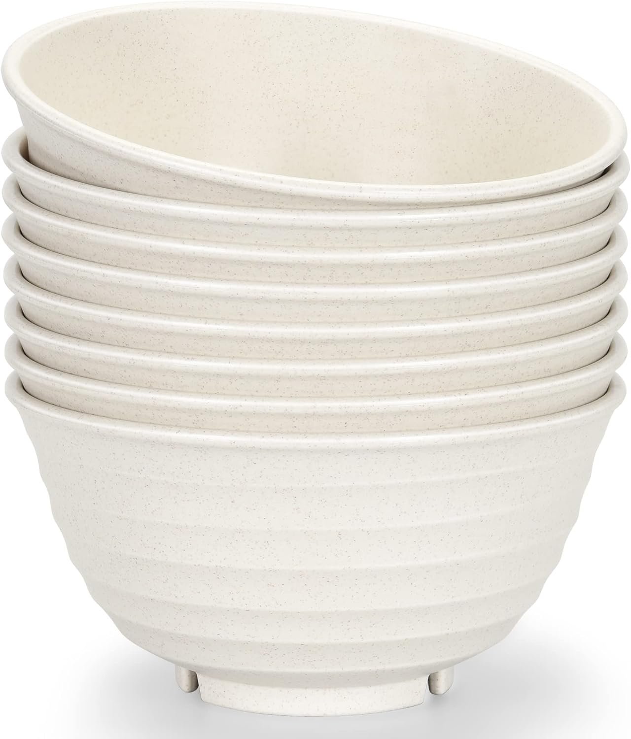 【NOT CERAMIC】60 Oz Big Salad Bowl Soup Bowl , Large Bowls for Eating Microwave and Dishwasher Safe BPA-Free Eco-Friendly Deep Cereal Bowls for Cereal, Salad, Ramen,Soup, Mixing [Set of 8]