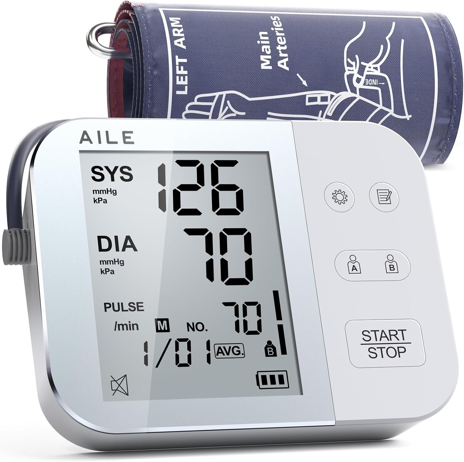 AILE Blood Pressure Monitor for Home Use, 111 Blood Pressure Machine – Blood Pressure Cuff (8.7-16.5″) – Voice Broadcast – Accurate and Reliable Upper Arm BP Monitor