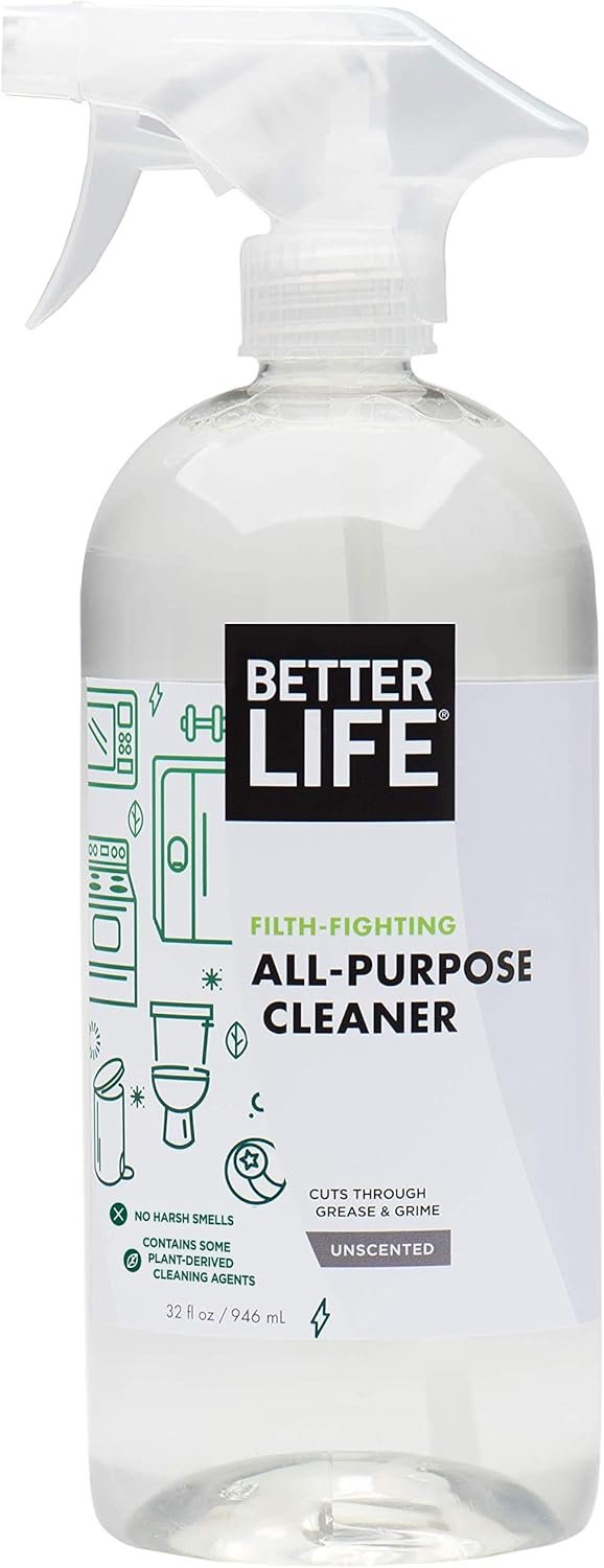 Better Life All Purpose Cleaner – Multipurpose Home and Kitchen Cleaning Spray for Glass, Countertops, Appliances, Upholstery & More – Multi-surface Spray Cleaner – 32oz Unscented