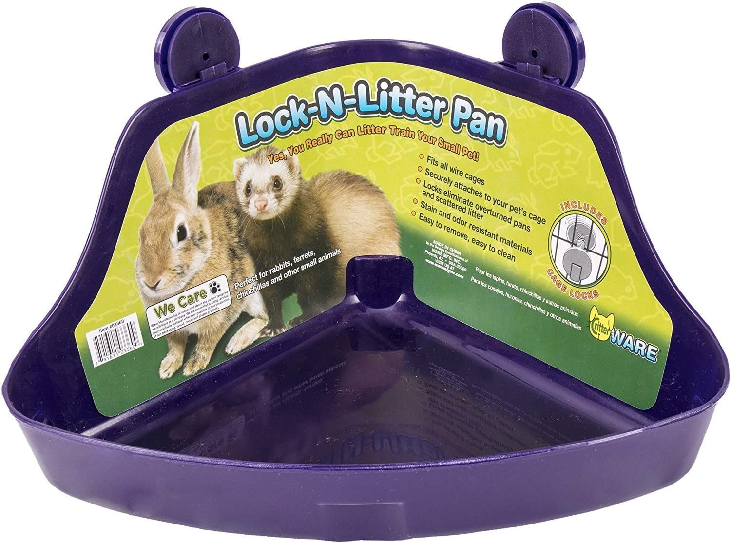 Ware Manufacturing (2 Pack) Plastic Lock-N-Litter Pan for Small Pets – Size Regular