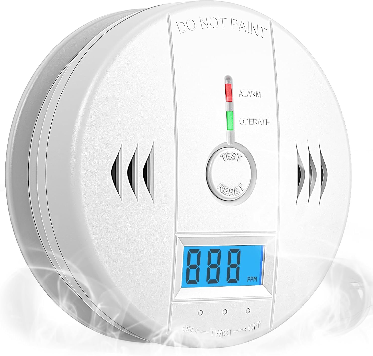 Carbon Monoxide Detectors, CO Detector Battery Powered, Carbon Monoxide Alarm with Sensitive CO Sensor, LCD Display and Sound Warning for Home, Bedroom, Kitchen