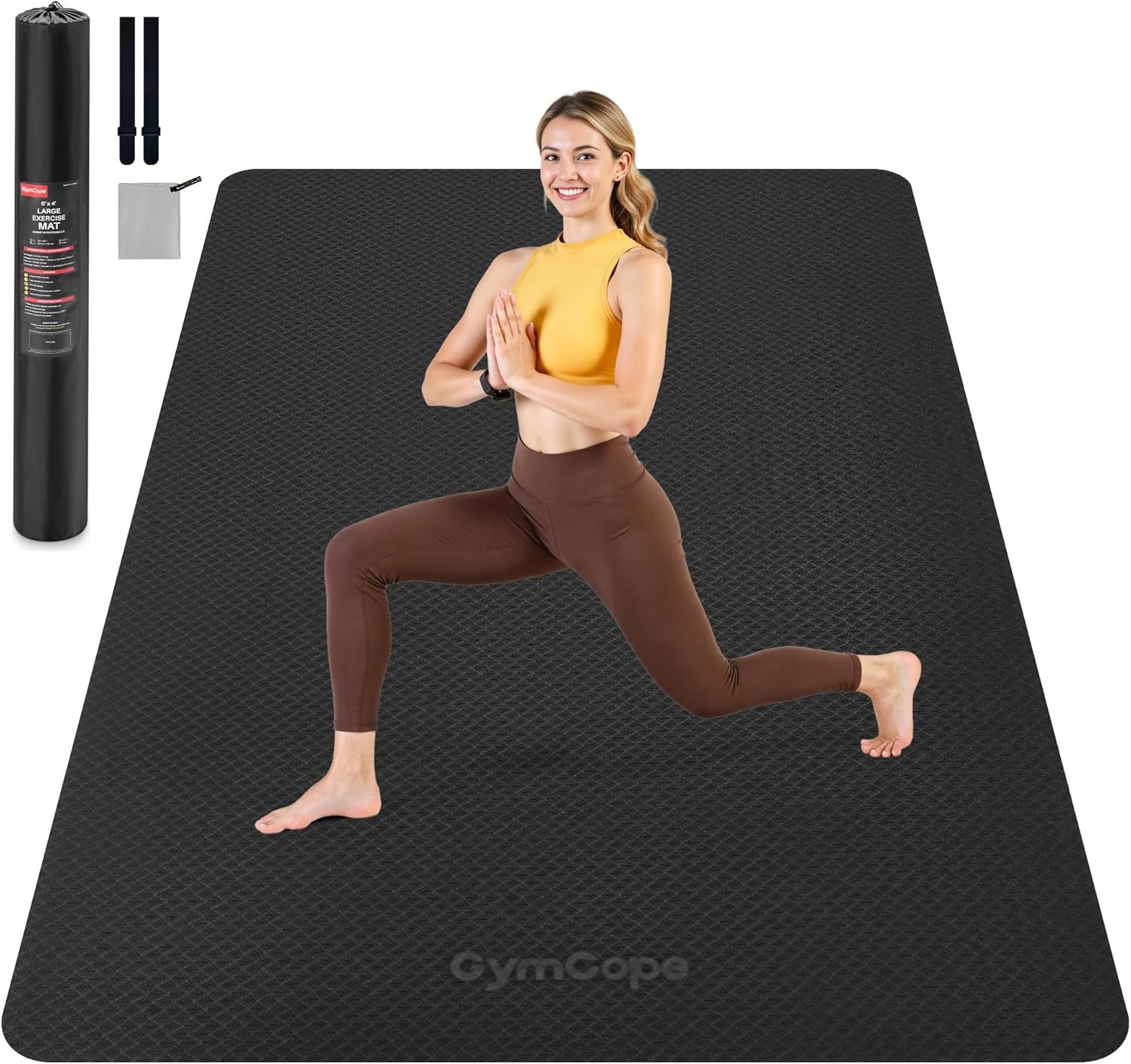 Extra Large Yoga Mat – 72″x48″ or 78″x57″, 1/4″–1/2″ Thick Mat for Women & Men, TPE Non-Slip Pilates Mat for Home Gym, Yoga, Stretching, Meditation