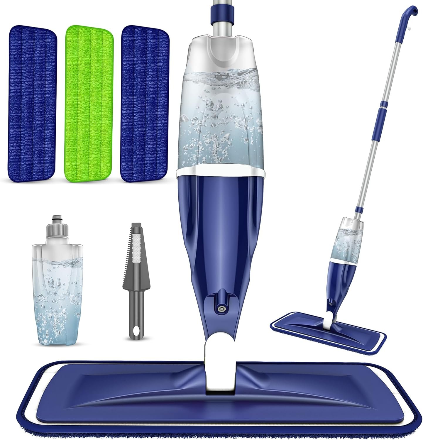 Microfiber Spray Mop for Floors Cleaning: Wet Dry Hardwood Floor Mops with 3 Washable Reusable Pads for Swiffer Powermop – Flat Mop with Sprayer for Tile Wood Laminate Vinyl Marble