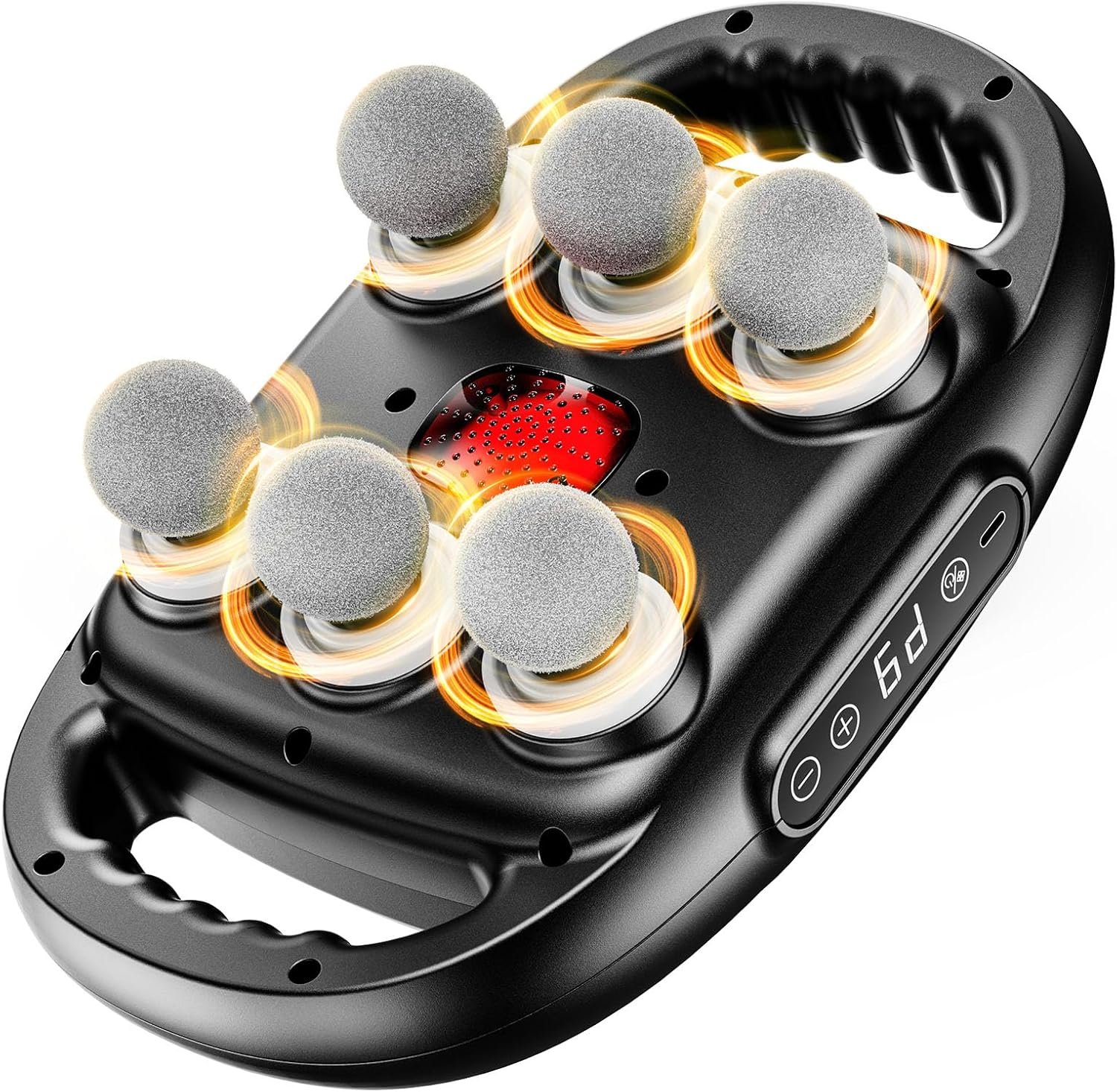 6-Head Massage Gun, Deep Tissue Back Massager with 9 Adjustable Intensities & 9 Modes, Electric Percussion Massager, Gun Tool for Back/Shoulders/Legs/Arms/Neck (6 Head)