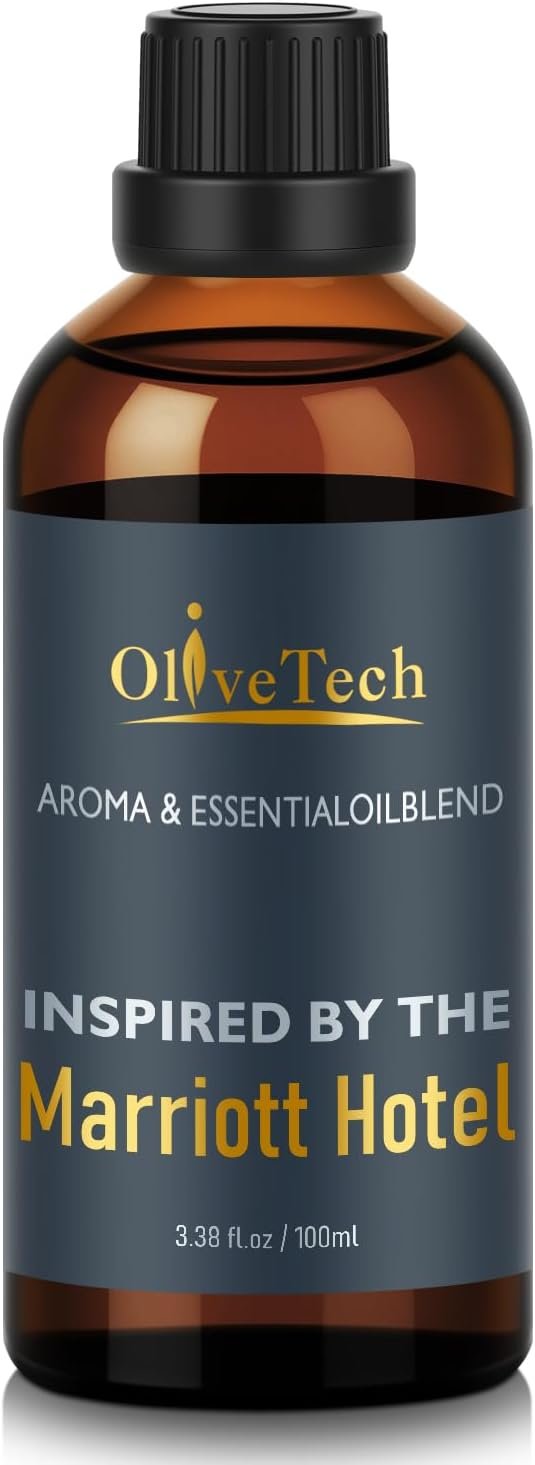 Hotel Diffuser Oil Inspired by Marriott Hotel Scent, OliveTech Aromatherapy Fragrance Oil for Cold Air & Ultrasonic Diffusers, 100ml / 3.38 ft oz Glass Bottle