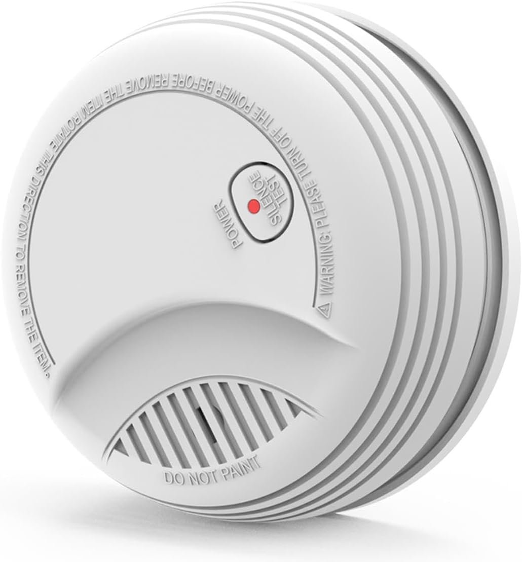 1 Pack Fire Alarms Smoke Detectors, Photoelectric Sensor Smoke Alarm Battery Operated, Fire Alarm with Test Button & Low Battery Signal, LED Warning Light 85 dB Alarm Sound for Bedroom and Home
