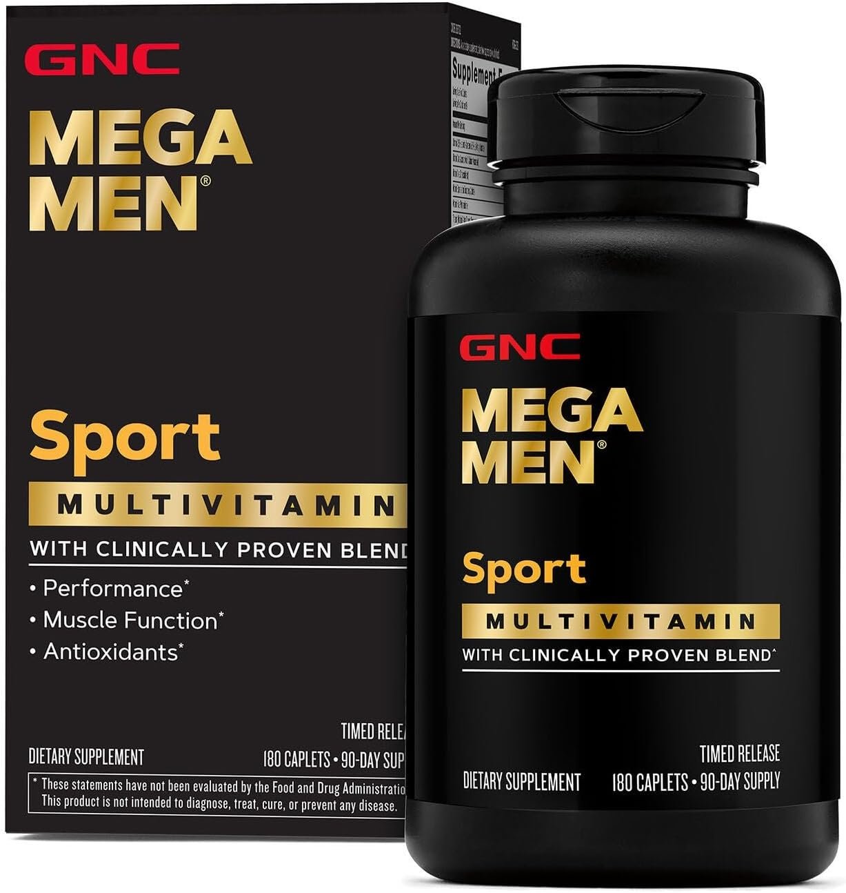 GNC Mega Men Sport Multivitamin | Performance, Muscle Function, and General Health | 180 Count