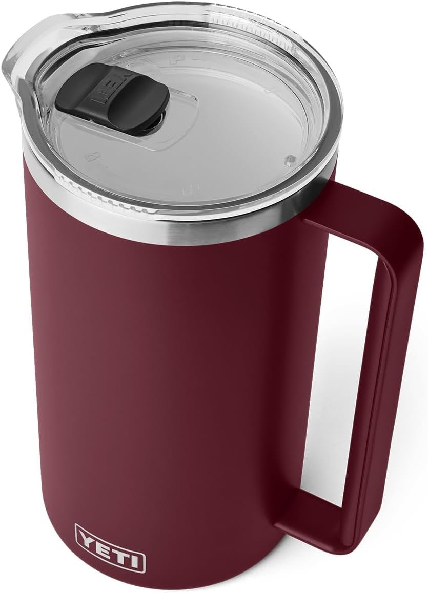 YETI Rambler 64 oz Pitcher, Vacuum Insulated, Stainless Steel with MagSlider Lid, Wild Vine Red