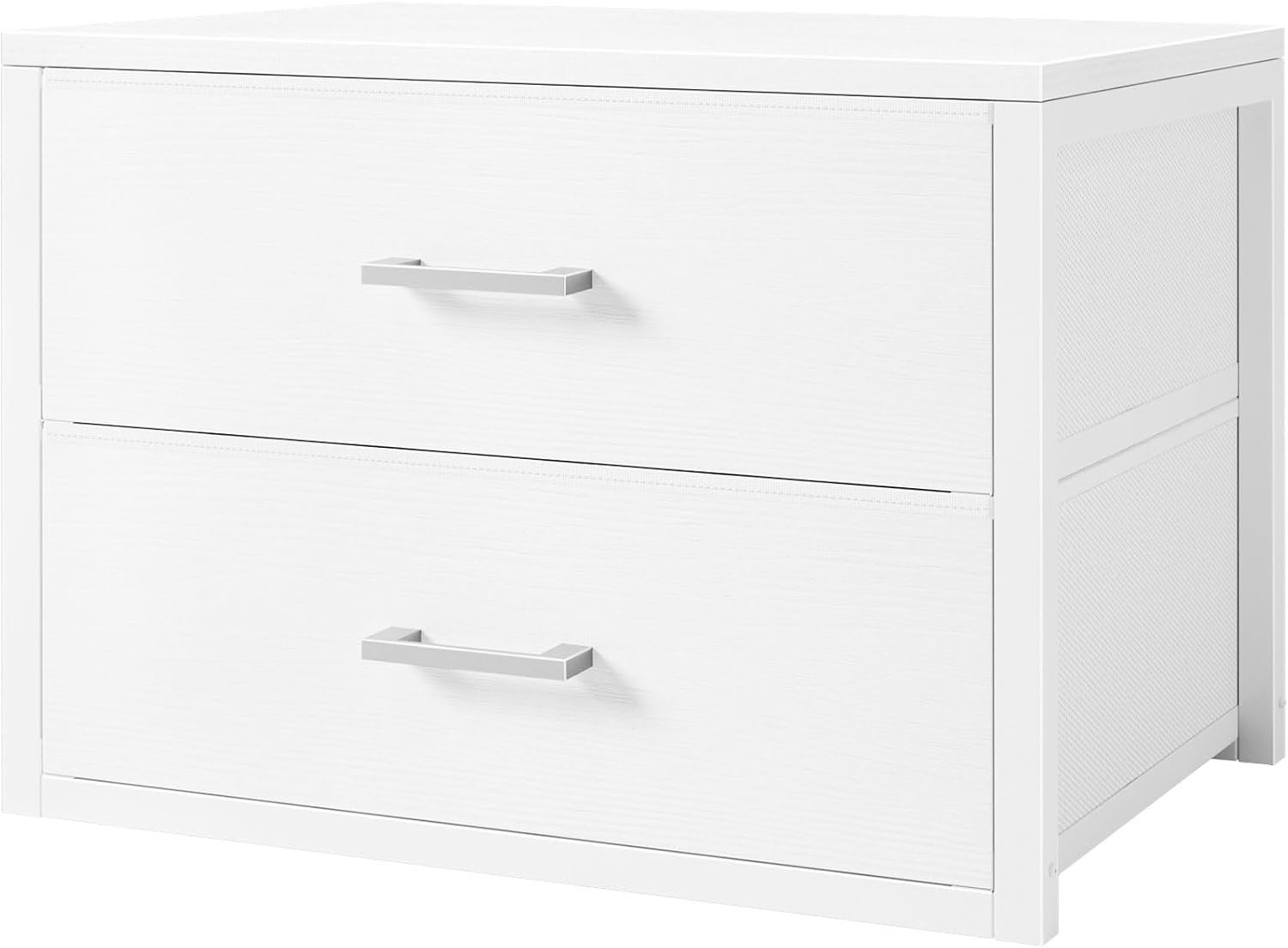 BOLUO Stackable Storage Drawers Closet Organizers and Storage Bins Fabric White 2 Drawer Dresser for Bedroom Office Modern