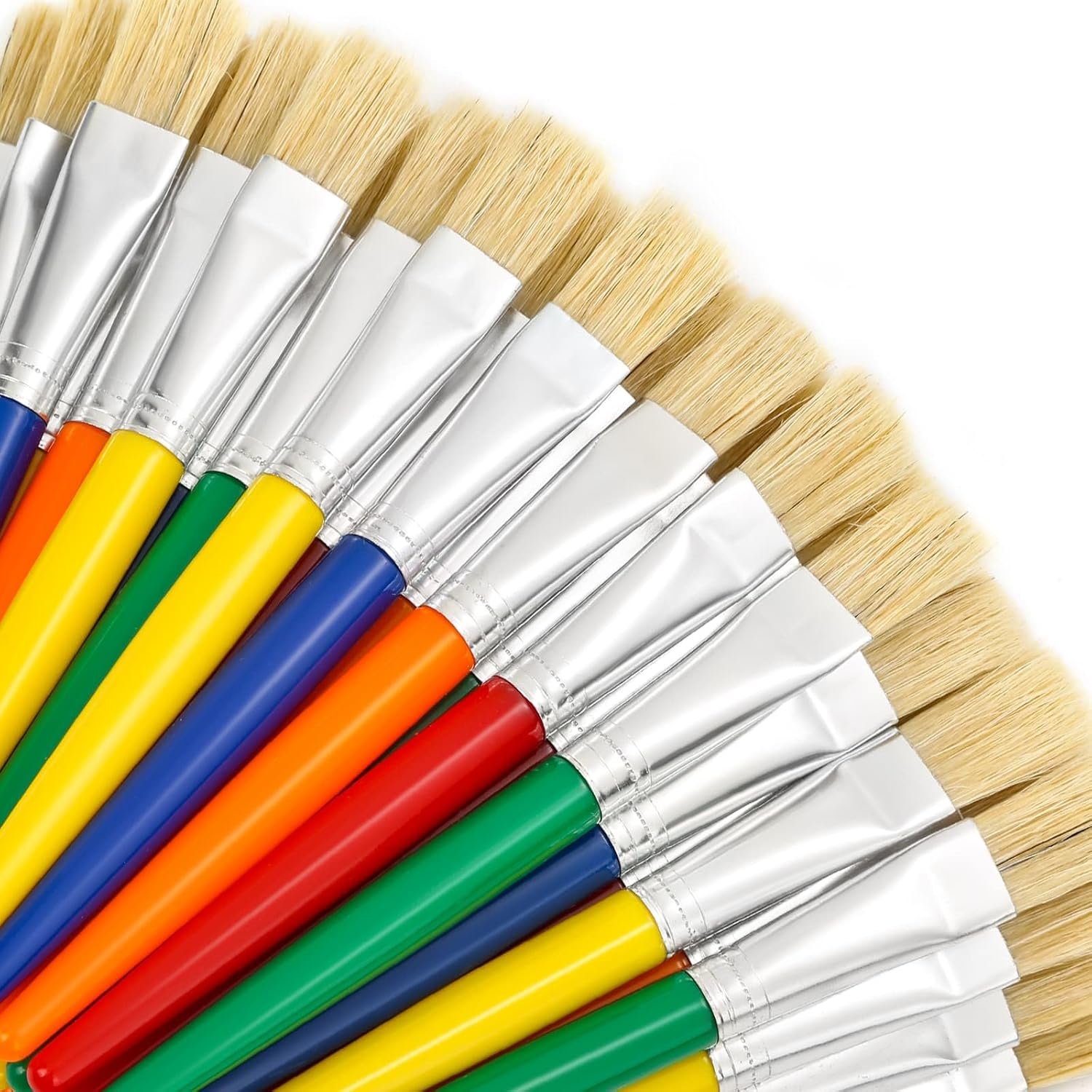20 Pcs Large Chubby Paint Brushes Round and Flat Preschool Brushes for Washable Paint Acrylic Paint