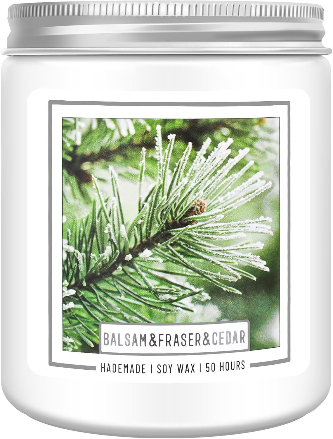 Homsolver Balsam Fir Pine Candle, Christmas Scented Candles, Holiday Natural Soy Candles with 50+ Hour Burn Time, Fir Cedar Tree Scent Gifts for Women Men, Wedding Favors for Guests, Souvenir Gifts