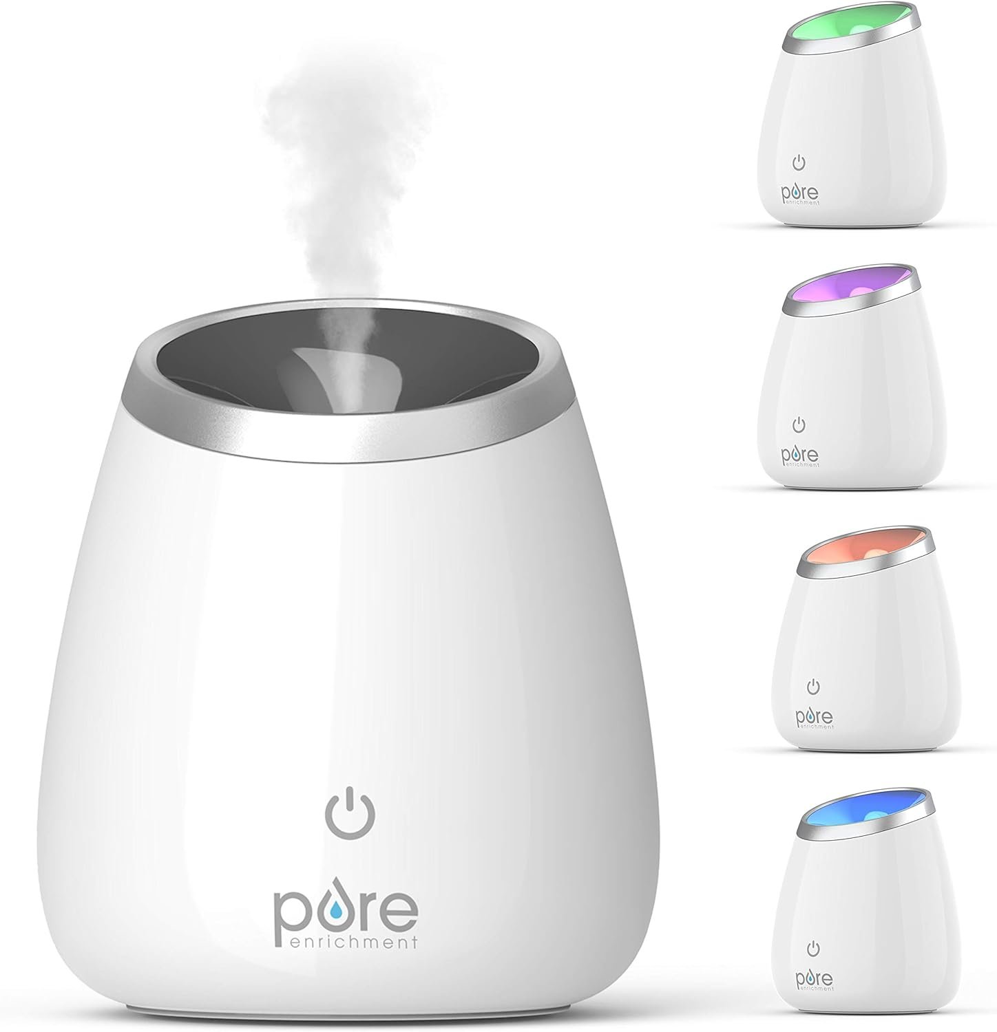 Pure Enrichment PureSpa Deluxe Ultrasonic Aromatherapy Oil Diffuser – 120ml Water Tank, Mood-Boosting Ionizer and Optional Color-Changing Light – Lasts Up to 10 Hours with Auto Safety Shut-Off