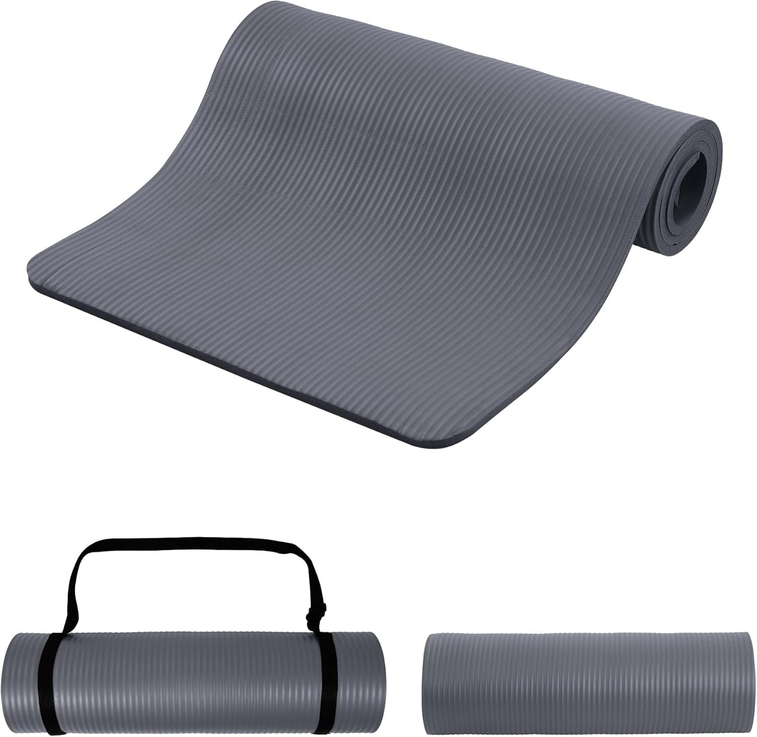 1/2 Inch Thick Yoga Mat, NBR Material, Non-Slip Surface with Double-Sided Texture Yoga Exercise Mat, Perfect for Home Fitness, Various color selection