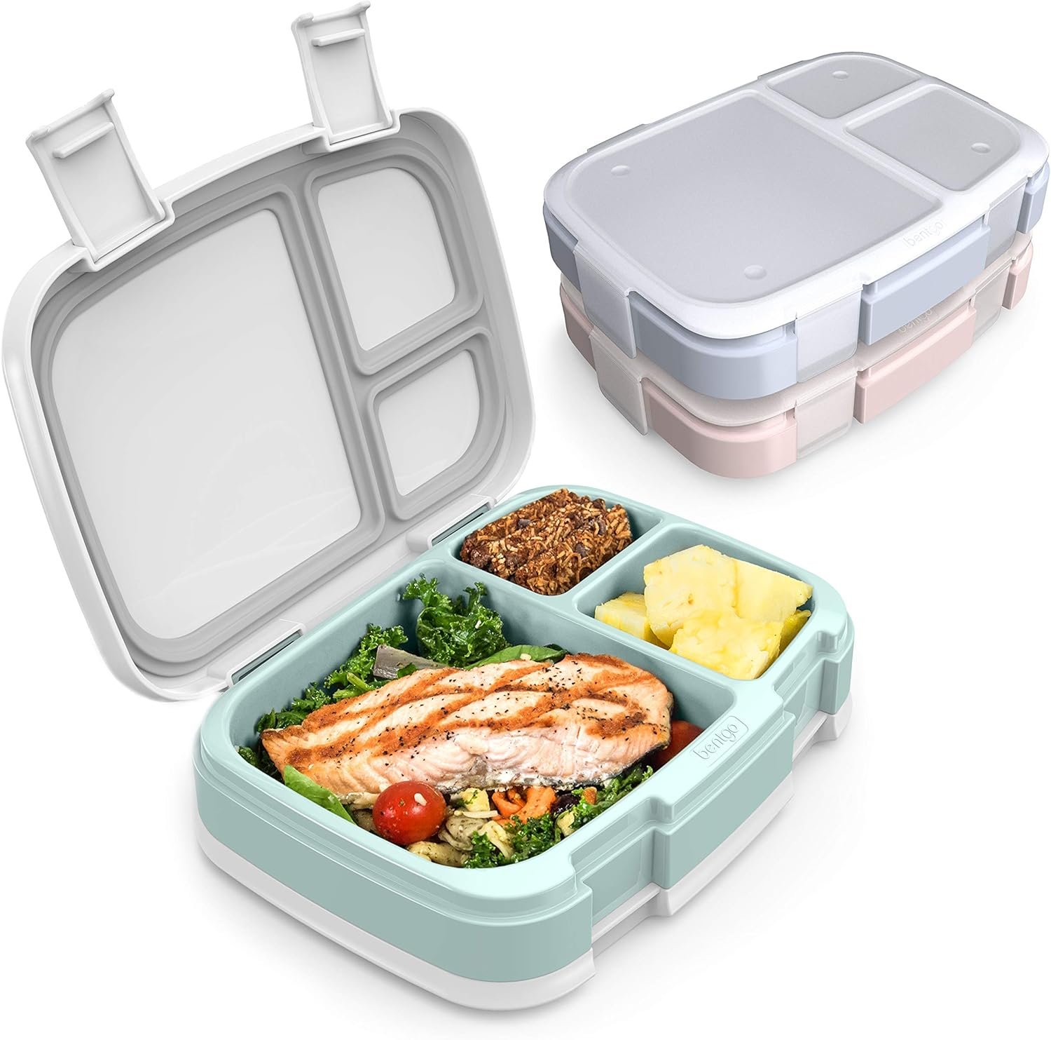 Bentgo Fresh 3-Pack Meal Prep Lunch Box Set – Reusable 3-Compartment Containers for Meal Prepping, Healthy Eating On-the-Go, and Balanced Portion-Control – BPA-Free, Microwave & Dishwasher Safe