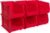 Akro-Mils 30260 AkroBins Plastic Storage Bins, Space-Saving Stackable Bins for Garage, Pantry, Craft Organization, 18″ x 11″ x 10″, Red, 6-Pack