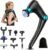 Folding Massage Gun with Heat & Cold Therapy, Back & Deep Tissue Massager with 10 Heads, 9 Speeds, Quiet Rechargeable Percussion Massager for Back Pain Relief, Shoulders, Legs, Portable with Case