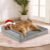Dog Beds Large Sized Dogs, XL Orthopedic Dog Beds for Large Dogs 42″x30″x7.5″, Waterproof Pet Bed with Washable Cover, L-Shaped Pet Couch with Portable Handle, Grey