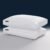 Serta Hotel Collection Pillows Queen Size Set of 2 White Goose Feather Down Fiber Gusseted 100% Cotton Pillow for Back, Stomach or Side Sleepers