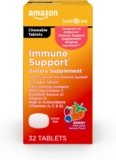 Amazon Basic Care – Immune Support Supplement, Berry Chew Tablets, excellent source of the body-essential sunshine Vitamin D, 32 Count
