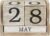 Wooden Perpetual Block Calendar for Desk, Wood Month Date Display Blocks for Teachers, Students, Classroom, Rustic Farmhouse Office Decor, Desk Accessories (5 x 4 In)