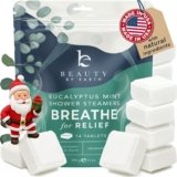 Shower Steamers Aromatherapy – USA Made with Natural Ingredients & Eucalyptus Essential Oil, Christmas Stocking Stuffers for Men & Women, Large Shower Bombs, White Elephant Relaxation Spa Gifts