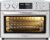28QT Air Fryer Toaster Oven Combo, Large 12-in-1 Convection Countertop Oven with 3-Layer Cooking, Rotisserie for Chicken, 6 Heating Tubes, Fast Preheat, Fit 11″ Pizza, All Accessories, Stainless Steel