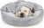 JOEJOY Small Dog Bed Cat Bed with Hooded Blanket, Cozy Cuddler Luxury Puppy Pet Bed, Donut Round Calming Anti-Anxiety Dog Burrow Cave Bed – Anti-Slip Bottom and Machine Washable 23 inch