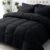 JOLLYVOGUE Queen Comforter Set, Ultra-Soft Bed in a Bag Queen Size 7 Pieces, Oeko-TEX Certified Bedding Set with Down Alternative Comforter, Sheets, Pillowcases & Shams, Black