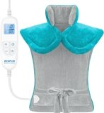 RENPHO Heating Pad for Back Pain Relief, Valentines Day & Birthday Gifts for Her Him Men Women, FSA Eligible, Edge Weighted Electric Heat Pad for Neck and Shoulder, ETL Certified, 24″x33″, Gray Green