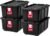 IRIS USA 4-Pack 27 Gallon Storage Bins with Lids |Made in USA| Heavy Duty Plastic Tote Containers for Truckbed Tool Box Organization, Large – Black