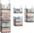 5 Tier Closet Hanging Organizer and Storage Separable Hanging Closet Shelves with 4 Hooks 2 Adjustable Dividers, Wire Storage Basket Bins for Clothing Sweaters Socks Dolls Handbags, Foldable