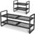 SNTD Shoe Rack – Expandable Shoe Organizer for Closet, Adjustable Metal Shoe Shelf Storage, Stackable Long Shoe Stand Holder for Garage, Entryway, Door Entrance (Black, 2-Tier)