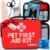 Dog First Aid Kit – Vet Approved Pet First Aid Supplies to Treat Dogs & Cats in an Emergency – Pet First Aid Kit Guide, Tick Remover, Slip Leash & Medical Essentials for Home, Camping, Car, RV, Travel