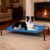 Elevated Cooling Dog Bed for Large Dogs,Waterproof Outdoor Pet Cot with Washable Breathable Mesh,Non-Slip Feet,Comfortable Dry Raised Dog Bed,50.8 x 31 x 8 Inches,Blue