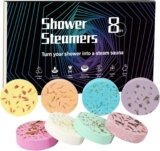 Shower Steamers Aromatherapy Shower Bombs Christmas Self Care Relaxation Gifts for Women and Men Includes Eucalyptus for Shower